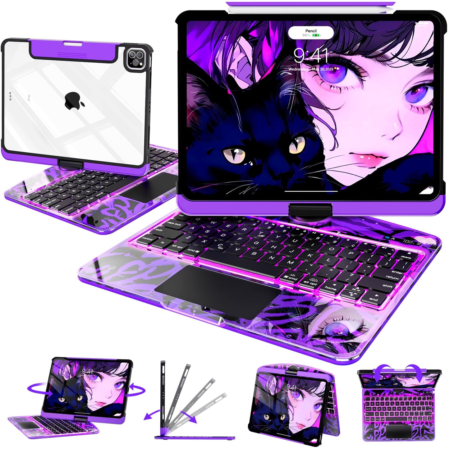 Dstou 2025 New iPad Magic Keyboard Applicable to Apple Tablets