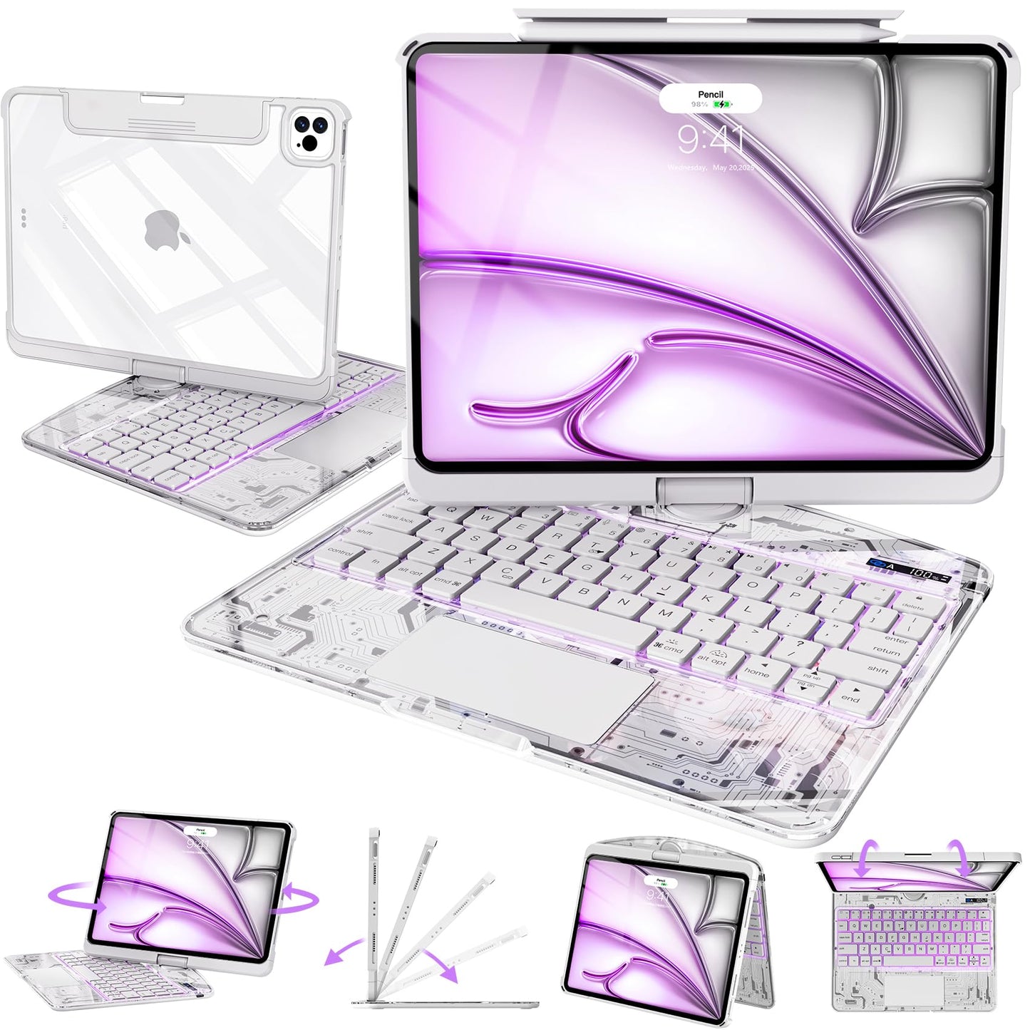 Dstou 2025 New iPad Magic Keyboard Applicable to Apple Tablets